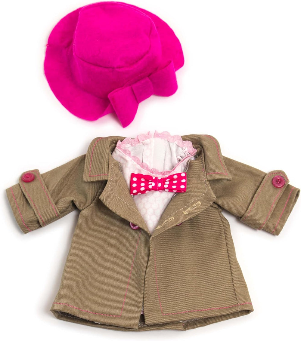 Miniland Set Puppenkleidung 32cm, girgeltes T-Shirt with Latzhose und Mütze, Übergangszeit