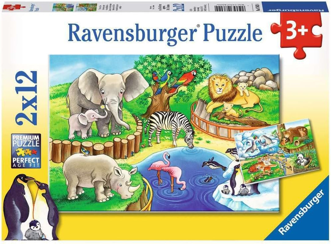 Ravensburger Puzzle pro děti - 07602 Zvířátka v ZOO - Puzzle pro děti od 3 let, s 2X12 dílky Puzzle Naty Shop Výchozí název