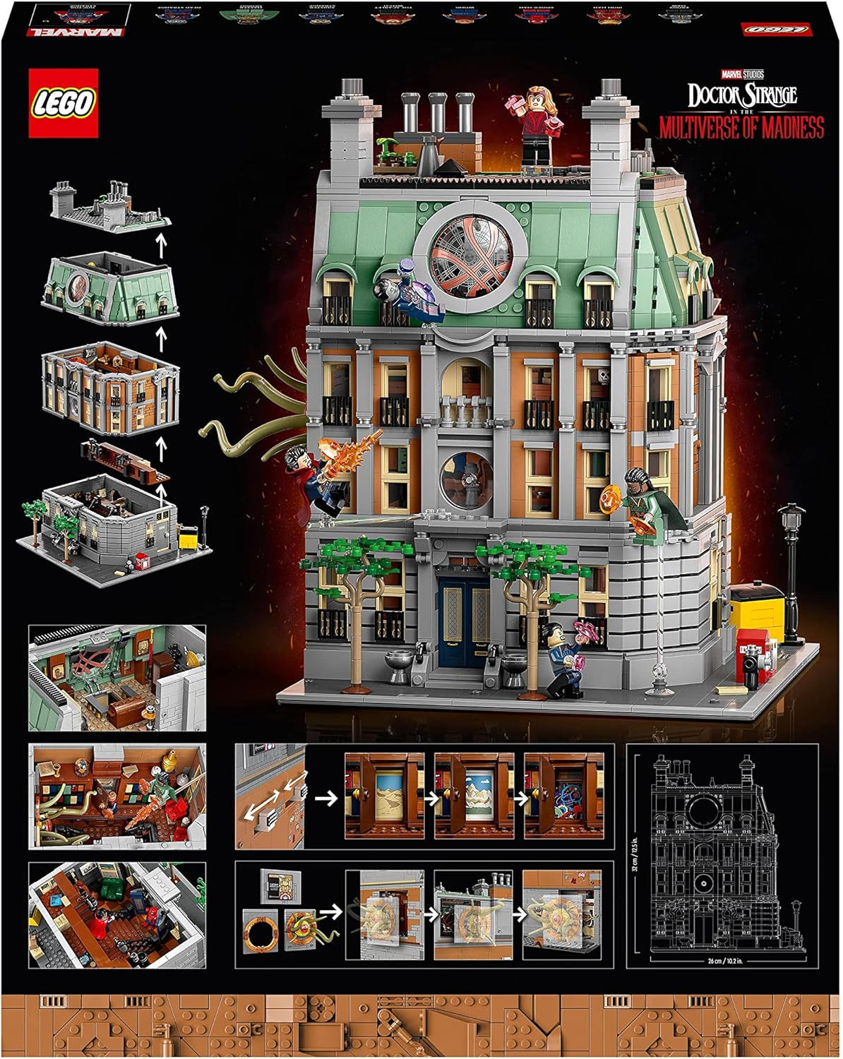 3patrová modulární stavebnice LEGO Marvel Sanctum Sanctorum s minifigurkami Doctora Strange a Iron Mana Avengers: Endgame Toy House Fan Sběratelská výzdoba skvělého pokoje 76218 Stavebnice Besuche den LEGO-Store