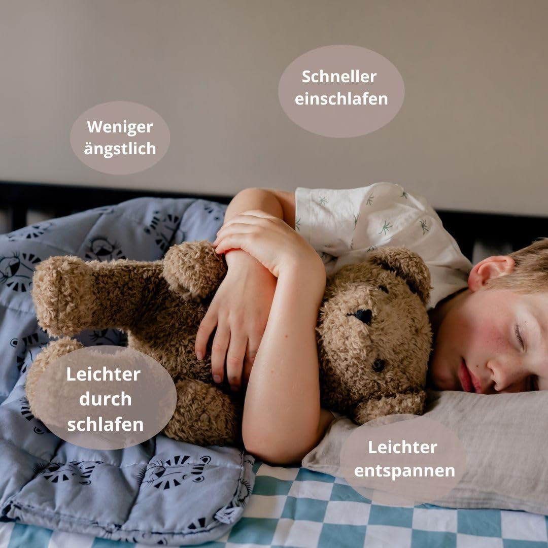 Zatížená dětská deka | 3,5 kg | 100X150cm | Terapeutická deka | Vážené přikrývky | Těžká přikrývka (obličej modrého tygra, 3,5 kg-100X150 cm) Postele a přikrývky BLENKZ.