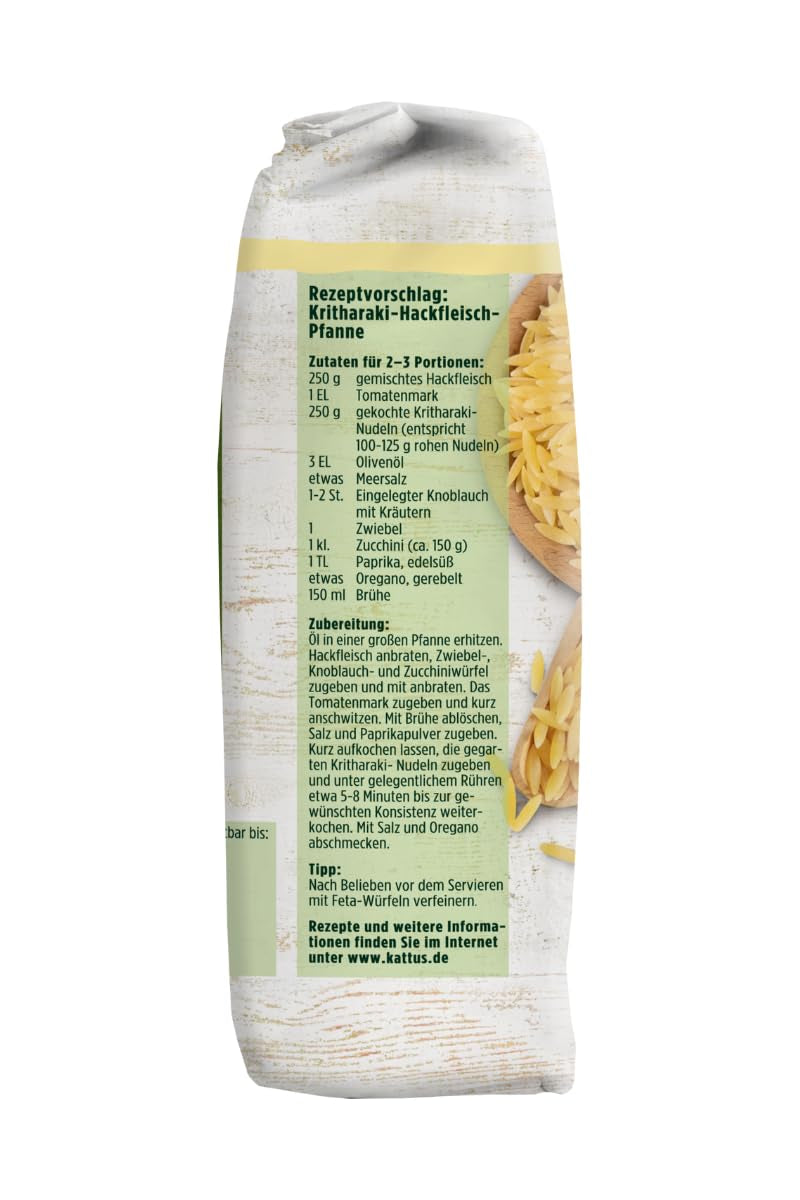 - Krithraki Nudeln (Reisnudeln/Risoni/Orzo) | Griechische Nudelspezialität aus Hartweizengrieß | 500 g v sáčku