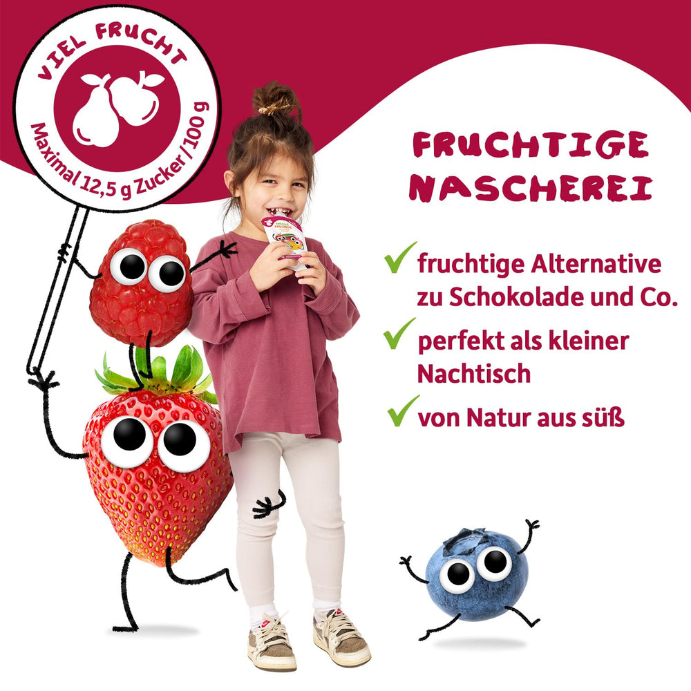 FRECHE FREUNDE Bio Quetschie Jablko, Birne & Maracuja, Fruchtmus mit Obst im Quetschbeutel für Baby from 6. Month, vegan, 6er Pack (6 x 100g)