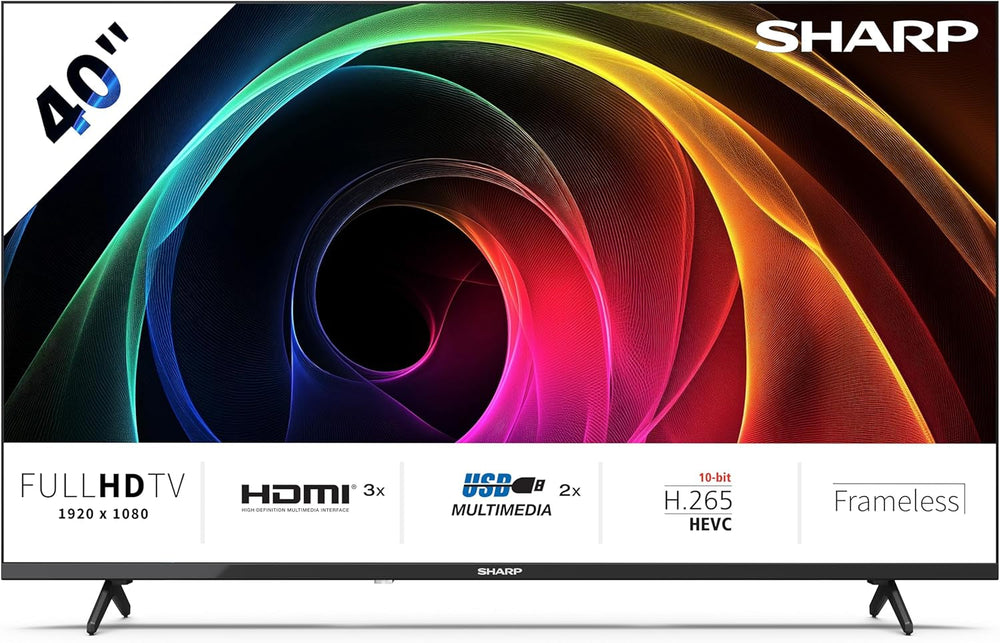 SHARP 40HA1305E – Ecran FHD de 40", fără ramă, 60 Hz, Sunet 2x8 W, HDMIx3, USBx2, Culoare Negru