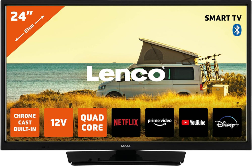 Lenco LED-3263BK (V2) - Televizor inteligent Android de 32 de inci, negru - Imagini strălucitoare, streaming flexibil și Chromecast integrat - HD-Ready, HDR, Wi-Fi, Bluetooth - Ideal pentru acasă și în deplasare
