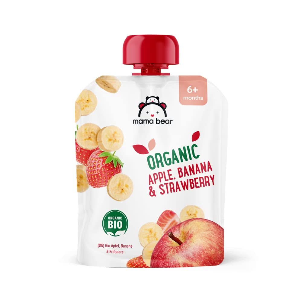Mama Bear, bio pyré různé ovoce, sada 6 x 90 gramů Mother and Child Naty Shop