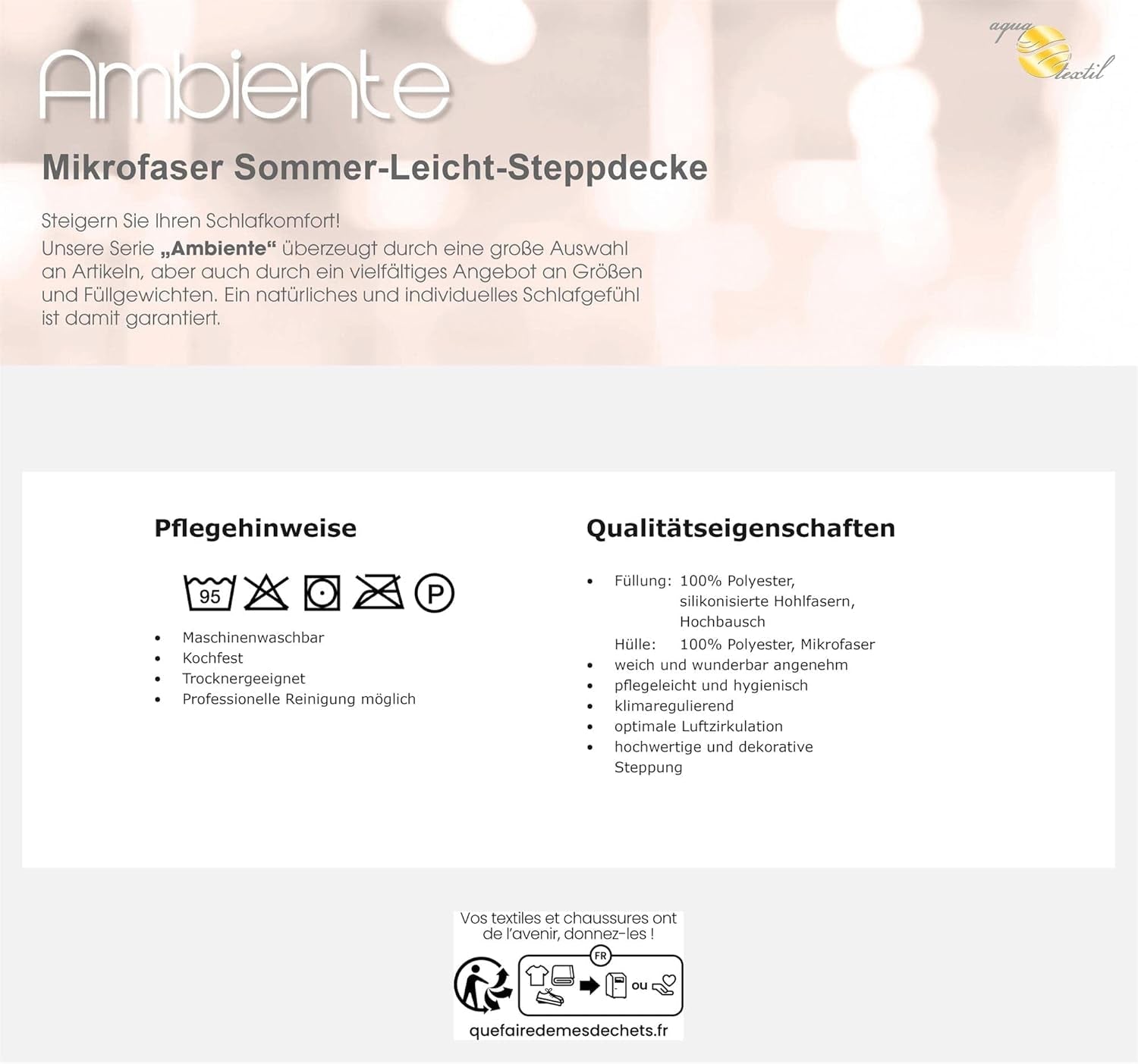 Ambiente letní lehká přikrývka 220 X 240 Cm Přikrývka z mikrovlákna prodyšná zimní léto Přikrývky a přikrývky Naty Shop