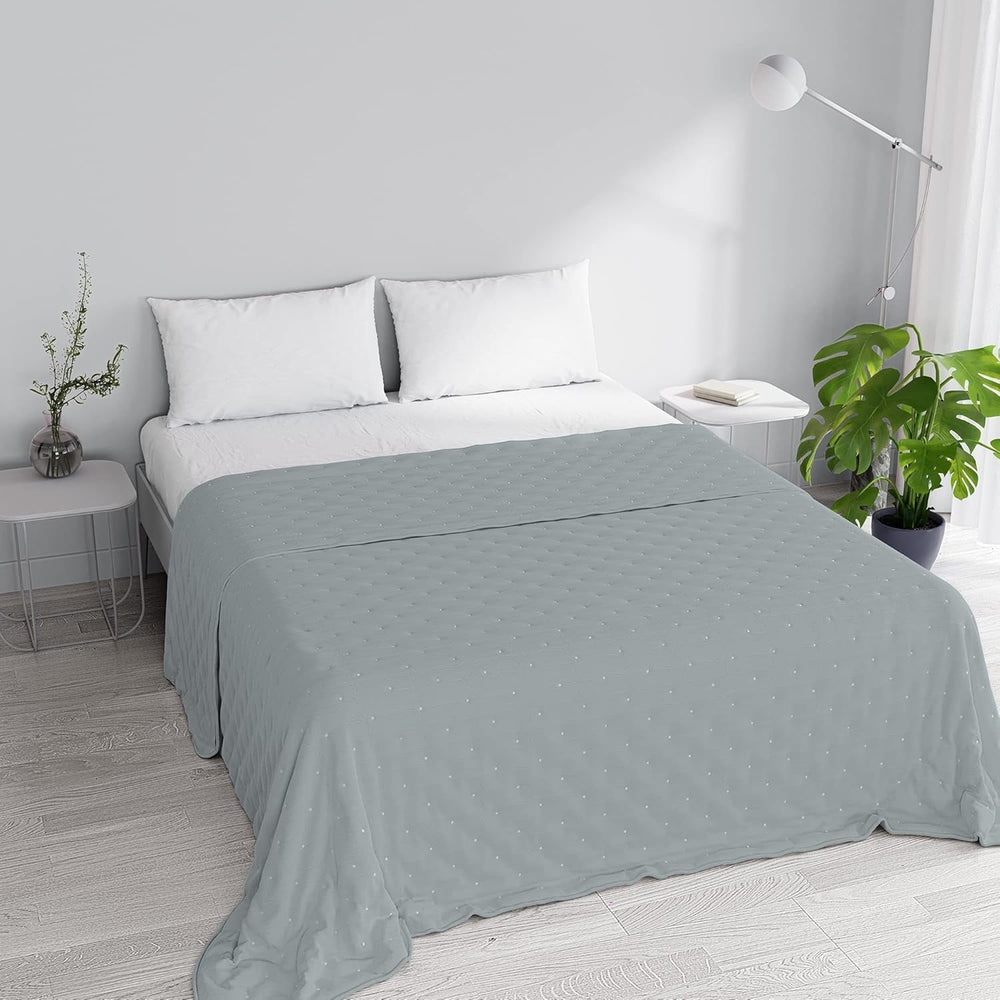 Elegantní letní přikrývka, prošívaná, zelená, 170 X 250 cm Přikrývky a přikrývky Naty Shop Tmavě šedá 250X250Cm