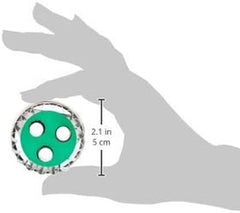 Städter 954053 Linzer Formă de biscuiți cu 3 găuri și ejector, mică, oțel inoxidabil, argintiu/verde, 4,8 x 4,8 x 4,8 cm