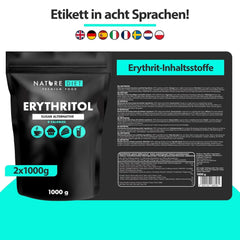 Nature Diet - Erythritol 2 X 1000 G | Přírodní sladidlo | Nula kalorií | Náhradní sladidla Naty Shop