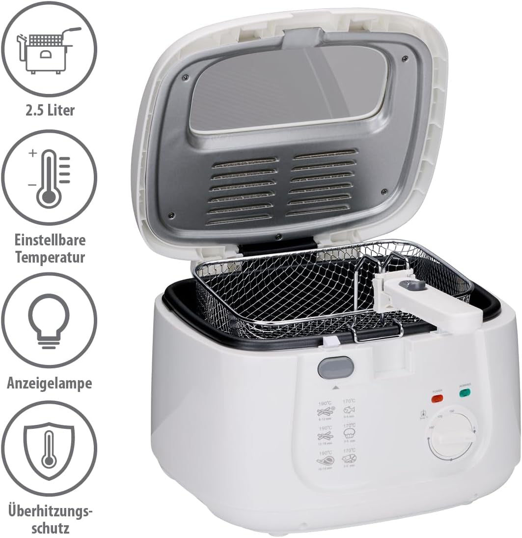 Fritéza Alpina 2,5 l DF-165, 1800 W - Nastavitelná teplota až 190 °C Spotřebiče Naty Shop