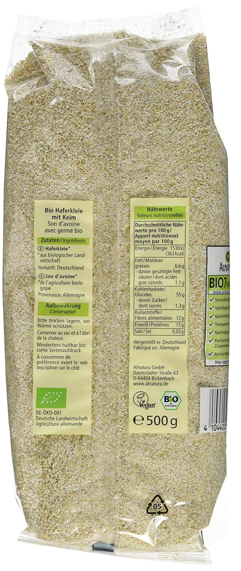 Bio ovesné otruby s klíčky, 500g