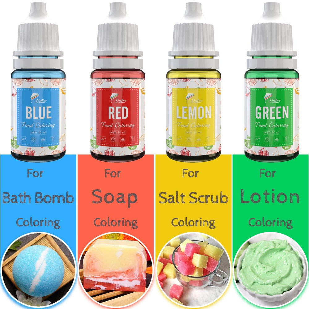 Sada 12 tekutých potravinářských barviv, každá barva Naty Shop 10 ml