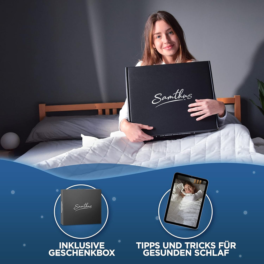 Samthus Weighted deka 135X200Cm 6Kg Oeko-Tex certifikovaná - Relaxační deka 100% bavlna - Těžká antistresová a terapeutická deka - Spěte lépe s naší těžkou dekou - Zatížená deka Postele a deky Besuche den Samthus-Store