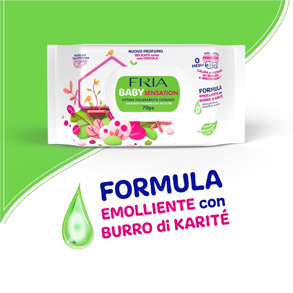 Baby Sensations s víčkem, 72 vlhčených ubrousků, čistící ubrousky pro osobní péči, unisex, děti