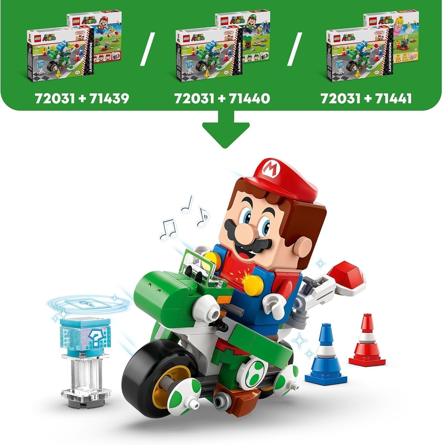 LEGO Super Mario: Mario Kart – kolo Yoshi, sběratelská sada Nintendo Adventure, dárek pro děti, chlapce, dívky a hráče 7+, sada figurky Yoshi 72031 Stavebnice Besuche den LEGO-Store