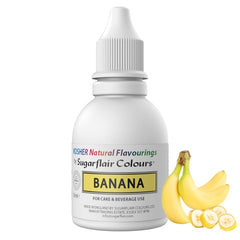 Aromă alimentară naturală Sugarflair cu banană Kosher, picături cu aromă intensă pentru prăjituri, brioșe, glazuri, băuturi, înghețată - aromă 100% naturală - 30 ml