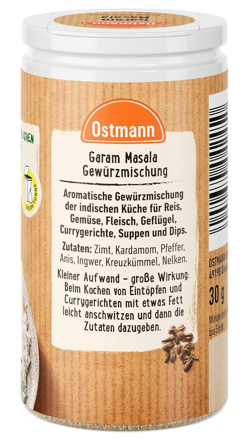 Ostmann Gewürze - Garam Masala Gewürzmischung | Nachfüllbare & recyklovatelné balení | 30 g in der Streudose