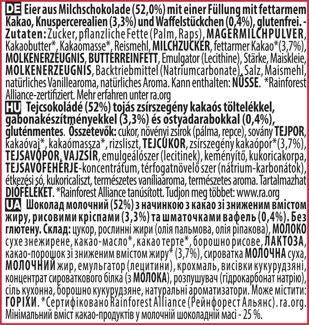 NESTLÉ Mini Eggs, malá vajíčka z mléčné čokolády s krémovou náplní a křupavými kousky, 1 balení (1 x 89 g)