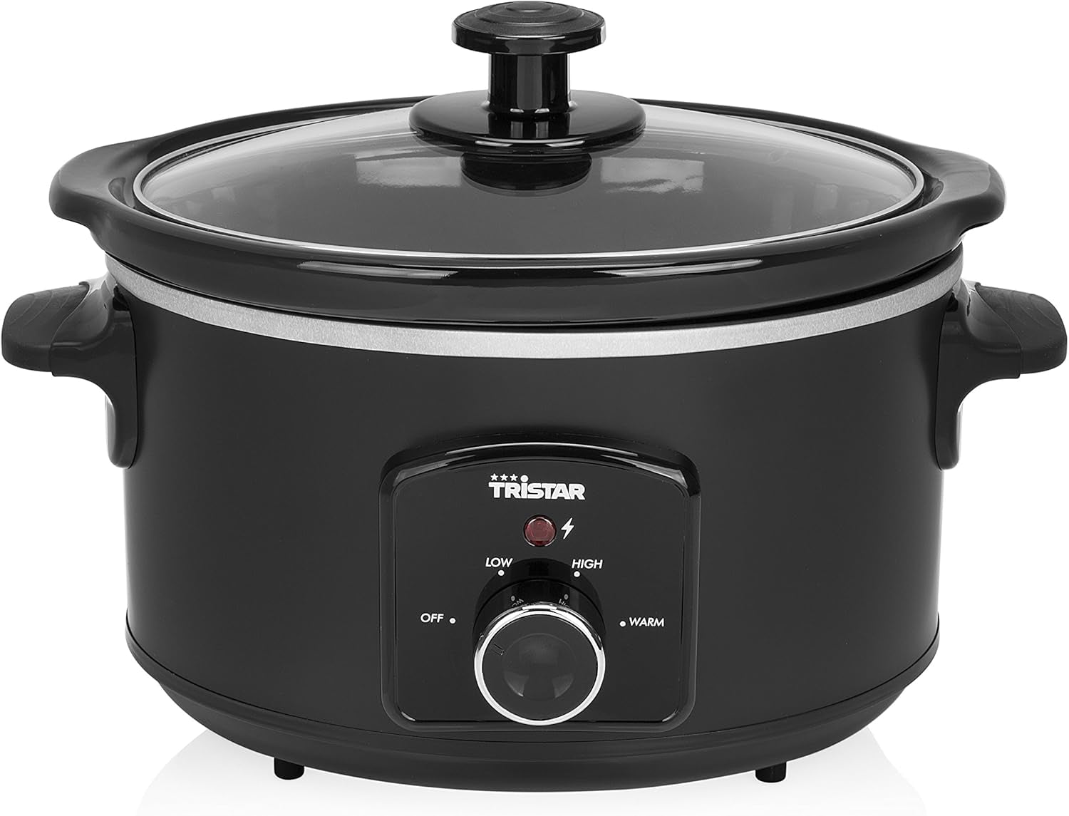 Tristar VS-3915 slow cooker, vas ceramic din oțel inoxidabil cu 2 setări de căldură și funcție de menținere la cald, 3,5 L Slow Cooker Naty Shop Manuelle Steuerung