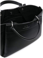 Armani Exchange Essential pentru femei, Wave, Silver Printed Logo Shopping L Genti Femei Naty Shop Negru