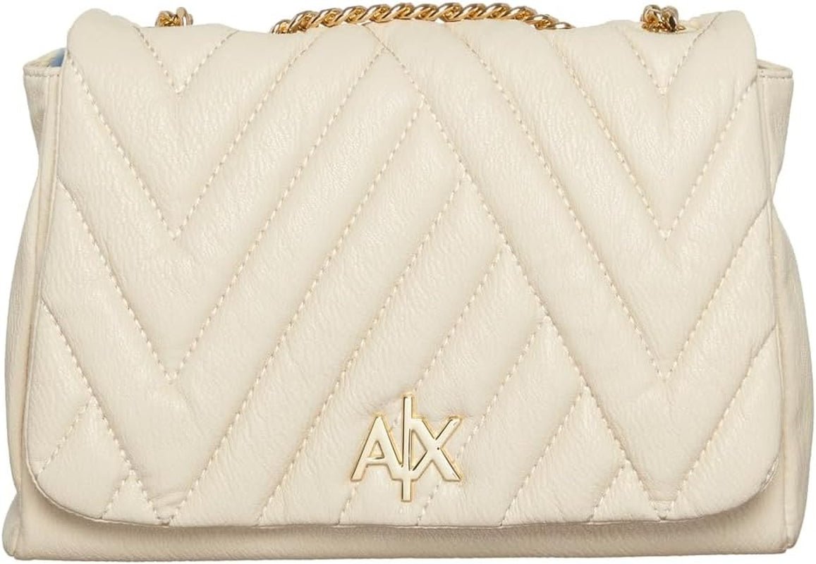 Armani Exchange Margareth, curele de umăr cu lanț, Soft Touch Crossbody Medium Genti Femei Naty Shop Pământ prăfuit