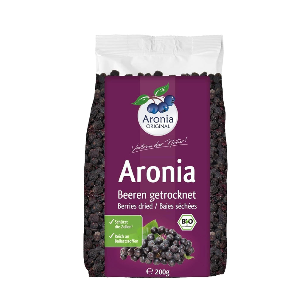 Aronia ORIGINAL fructe de aronia organice uscate 500 g | fructe de padure uscate delicat | vegan, fără conservanți, fără zahăr adăugat (conform legii) Produse deshidratate Naty Shop 200 G (1 pachet)