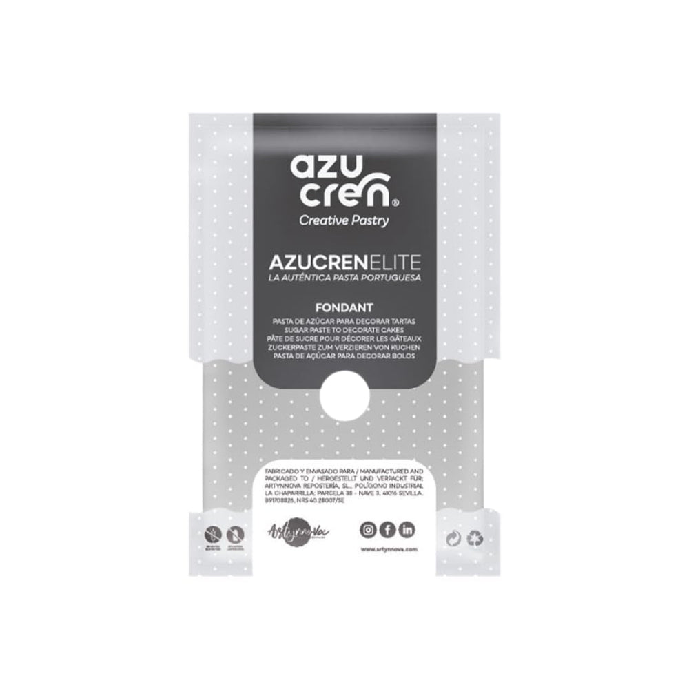 Azucren, Roll Fondant, Roll Fondant gri, ușor de utilizat, neted, flexibil, moale și pliabil, perfect pentru decorarea torturilor, Halal, Kosher, fără gluten, aromă de lămâie (250 G) Pasta de zahar Naty Shop 250 G