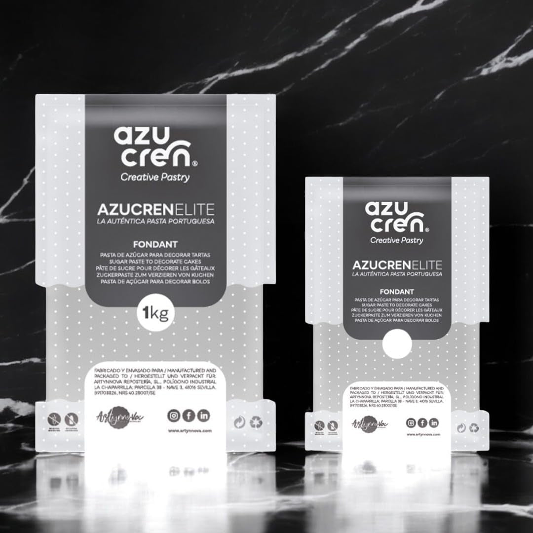 Azucren, Roll Fondant, Roll Fondant gri, ușor de utilizat, neted, flexibil, moale și pliabil, perfect pentru decorarea torturilor, Halal, Kosher, fără gluten, aromă de lămâie (250 G) Pasta de zahar Naty Shop