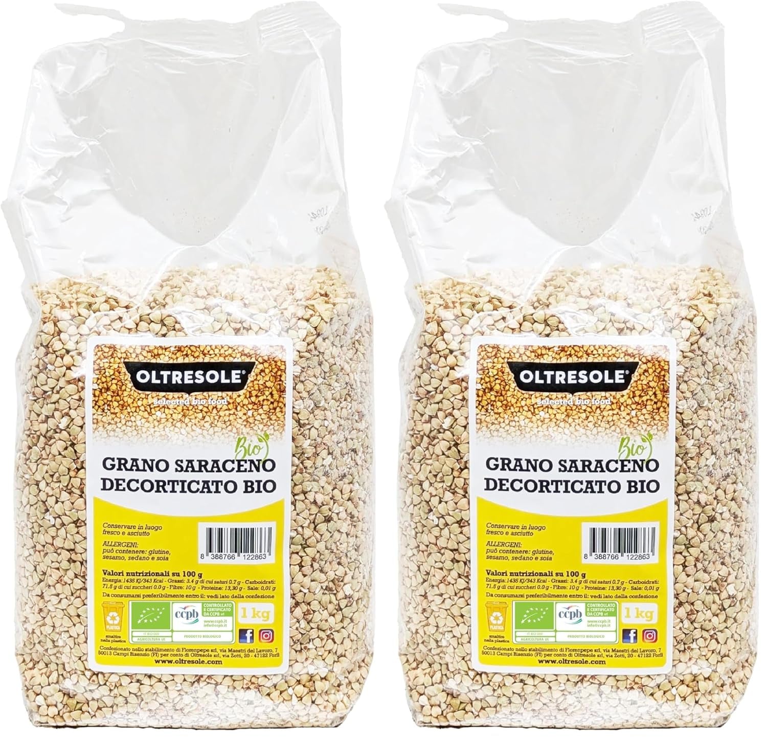 - Organic Buchweizen geschält 5 Kg - Getreide, nict wärmebehandelt, aus biologischem Anbau, Convenience Package