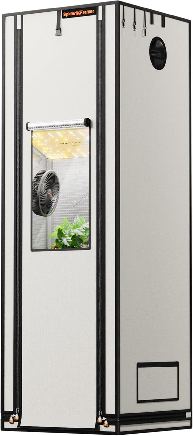 Pěstební stan Spider Farmer Pro 70x140x200cm s rolovacími dveřmi, pozorovacím oknem, odnímatelným podlahovým panelem, tkanina Mylar 2000D, pro vnitřní hydroponii s SF4000, G4500, SE4500
