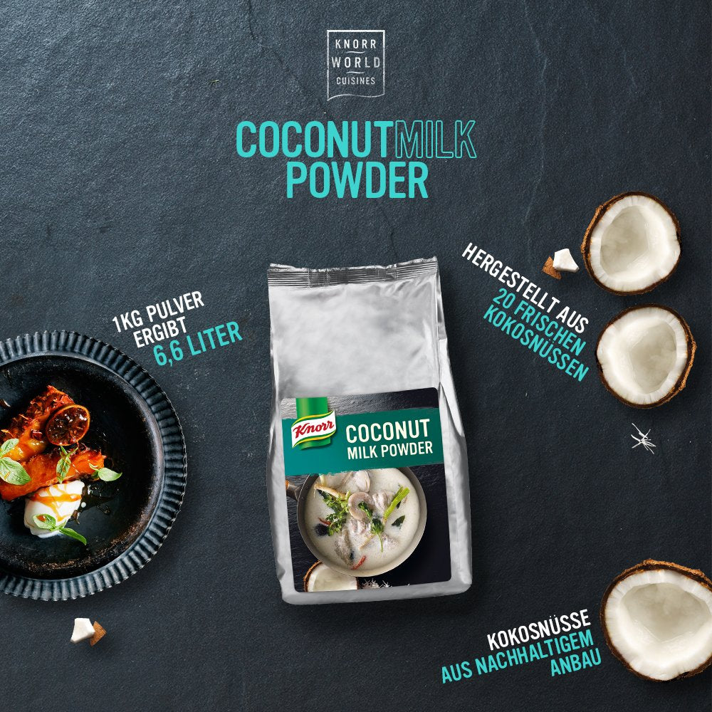 Knorr Kokosmilch Pulver (sušené mléko aus 20 frischen Kokosnüssen, ergibt 6,6 litru Kokosmilch) 1er balení (1 x 1 kg)