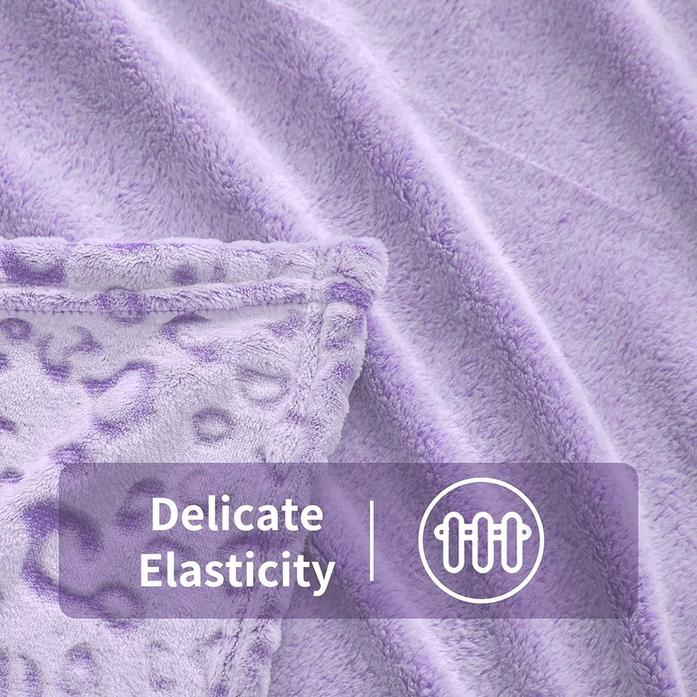 FY FIBER HOUSE flanel fleece throw, pătură din microfibră cu imprimare 3D ghepard, 228 X 274 cm, violet Plapumi si pilote Naty Shop