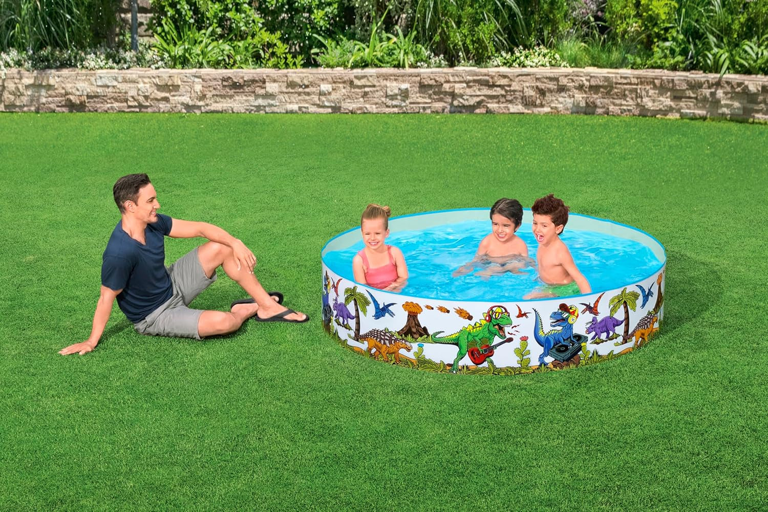 Piscină pentru copii Bestway Fill 'n Fun cu dinozauri, Ø 183 x 38 cm