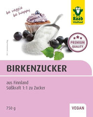 Raab Vitalfood Premium Birkenzucker, Xylit, Vegan, 1:1 Zucker-Alternative, Süßungsmittel, Zahnfreundlich, Vorratspack, 750 G sladidla Naty Shop
