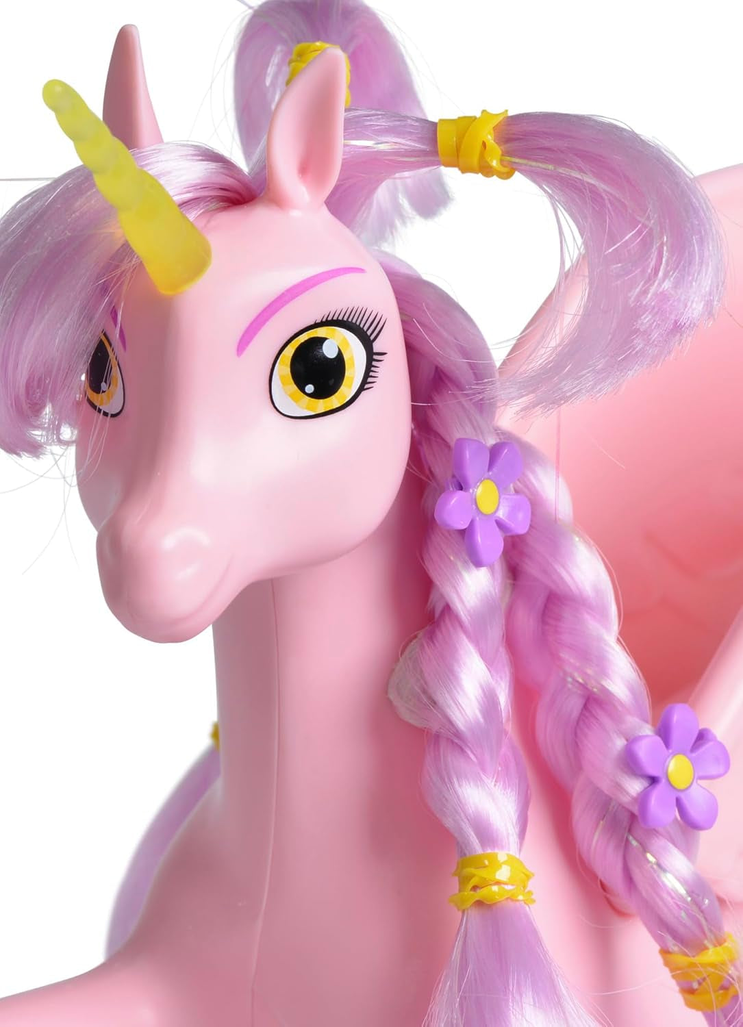 Simba 109480092 - Mia and Me Unicorn Kyara, s pohyblivými křídly, sponkami a stylingovým kartáčem, 20 cm, od 3 let, růžové Naty Shop Dolls