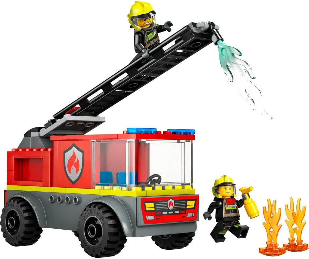Camion cu scară de incendiu LEGO City - Camion de pompieri jucărie cu 2 minifigurine de pompieri pentru băieți și fete de la 4 ani - jucărie educativă - cadou pentru preșcolari 60463 Seturi de constructie Besuche den LEGO-Store