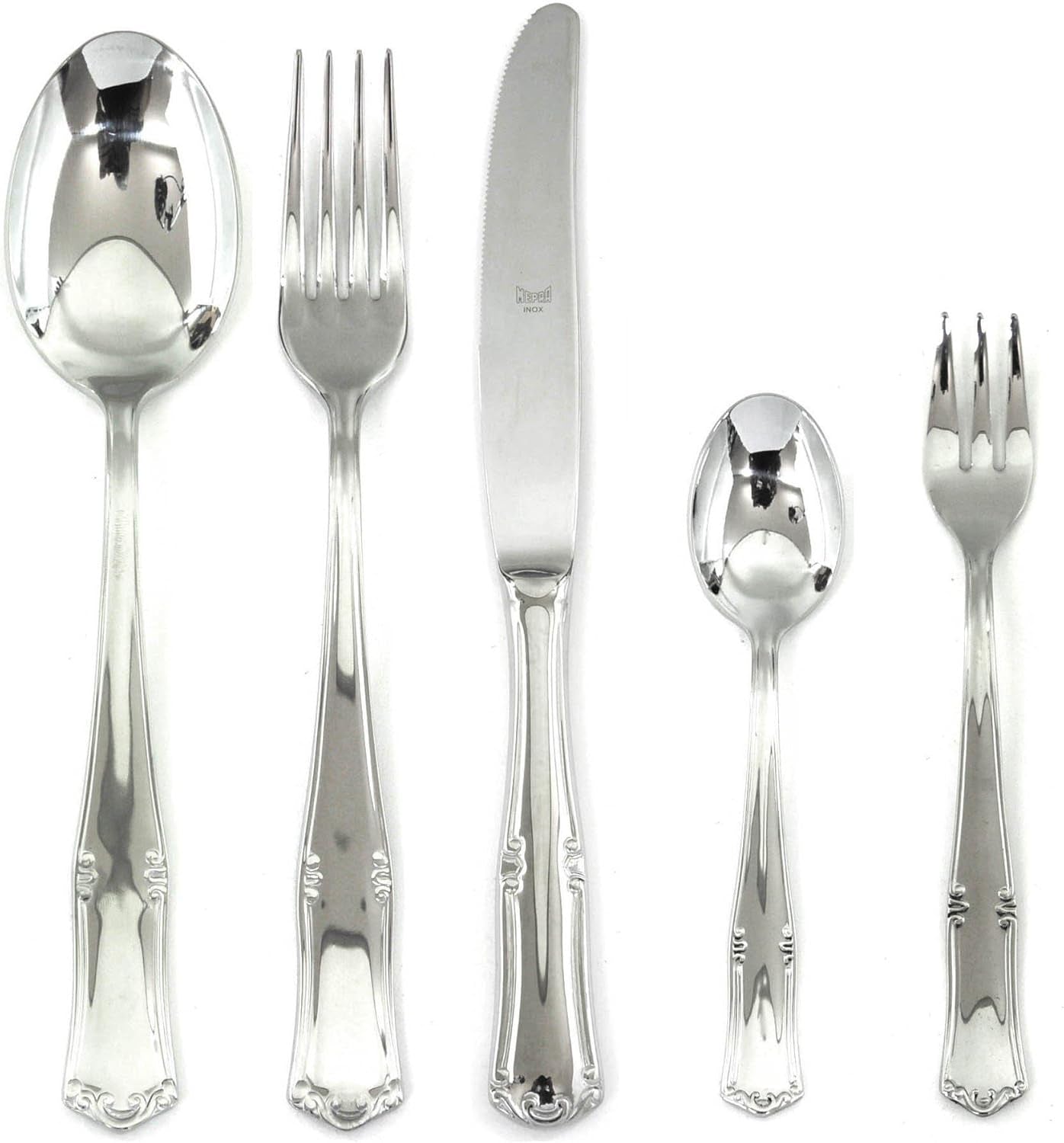 Sada příborů Bavaria Moka Stříbrná nerezová ocel Vhodné do myčky na nádobí Kuchyně Naty Shop 30dílná sada dortů