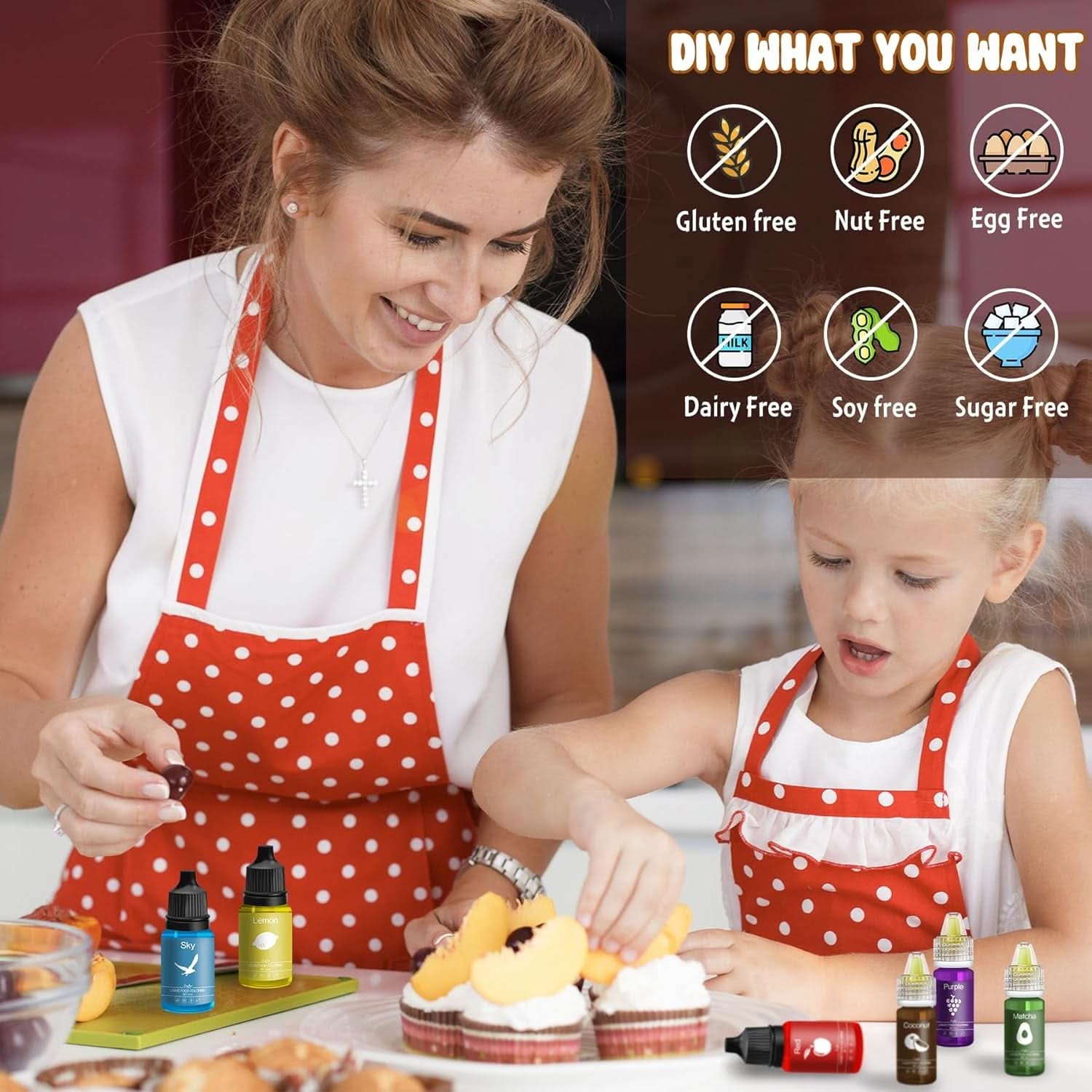 Koncentrovaná tekutá potravinářská barviva pro dorty Naty Shop