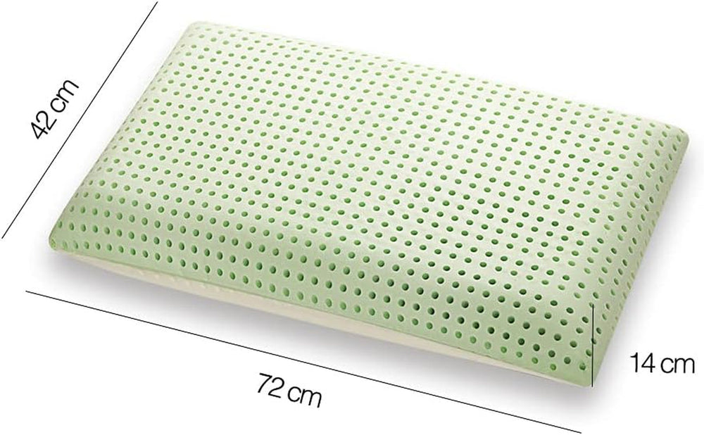 Pernă ortopedică de susținere a gâtului - Aloe organică - Pernă viscoelastică Aloe Vera 14 cm înălțime 100% bumbac acoperire Visco pernă - Pernă cu spumă de memorie - Made in Italy Perne standard Naty Shop