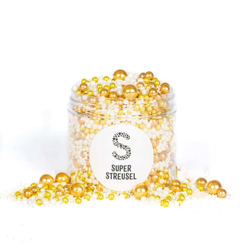 Super Streusel Gold Glimmer, Sprinkles cu tematica de Crăciun, 180 grame Sprinkles Naty Shop