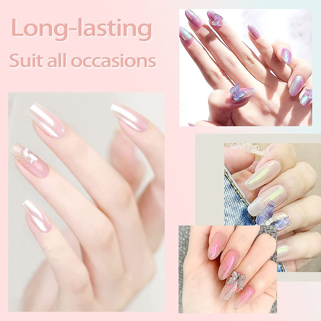 Chrom Nagel Pulver 4 Farben Irisierendes Aurora Pulver Metallic Spiegel Effekt Pigment Pearlescent Meerjungfrau Glitter Einhorn Glitter Für Gel Polish Nail Art Dekoration-Purpurgrüner Jadeit