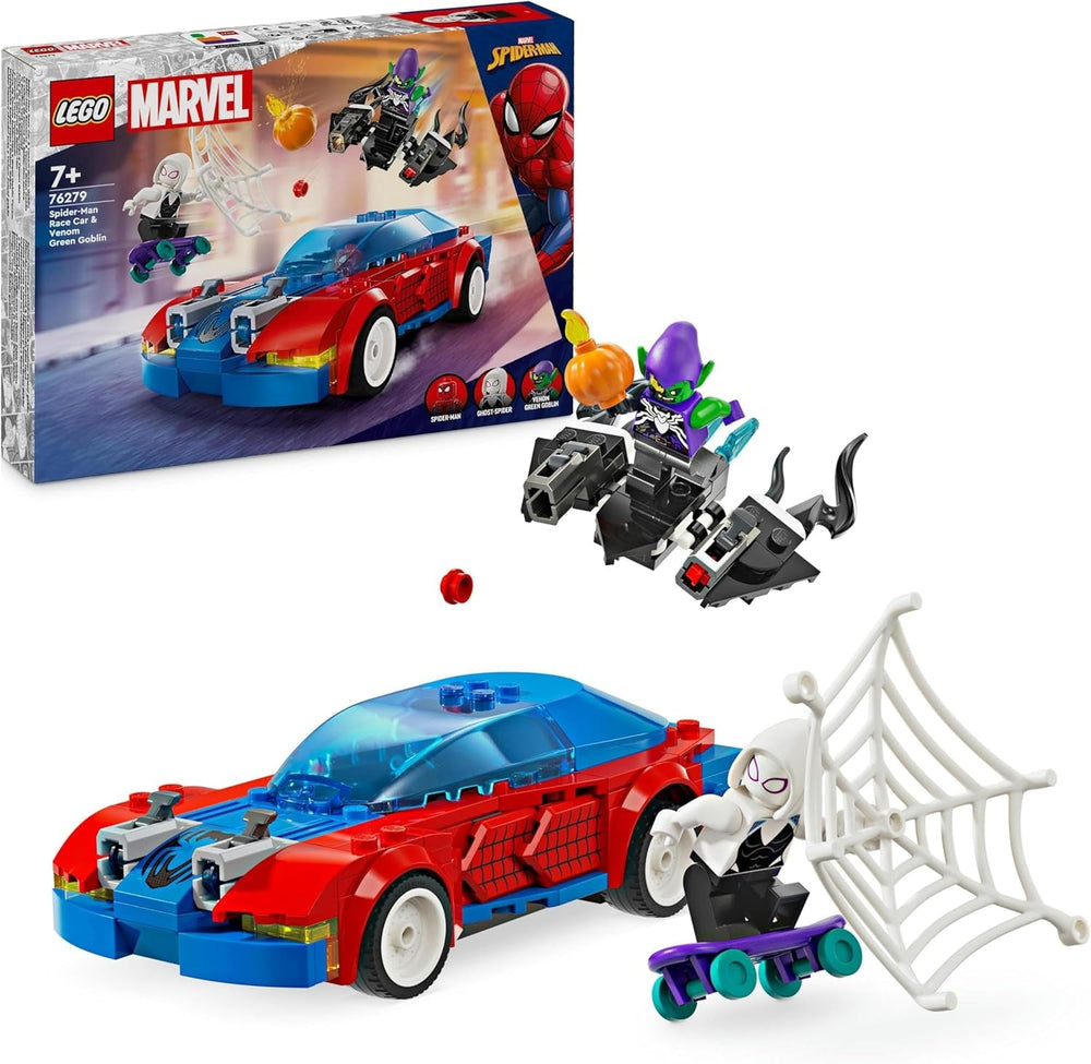 LEGO Marvel Spider-Man závodní auto a Venom Green Goblin, Spidey Role Play Hračka s figurkami superhrdinů a sestavitelným autem, Dárek pro děti, chlapce a dívky 7 let 76279 Stavebnice Beuche den LEGO-Store Single