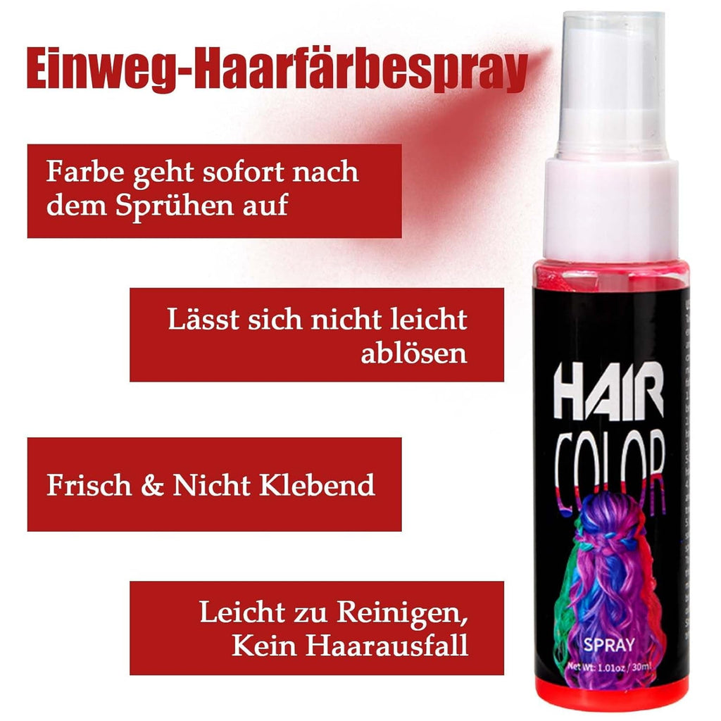 Culoare spray pentru păr, Vopsea de păr temporară spray roșu, Vopsea de păr colorată roșu, Vopsea de păr lavabilă, Spray de culoare pentru păr roșu viu, Vopsea de păr instant, Vopsea de păr pentru carnaval, Halloween, Cosplay, Party Vopsea pentru par Naty Shop