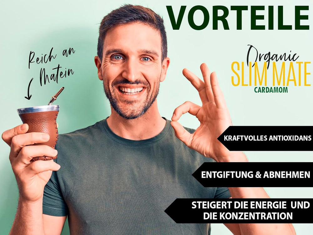 VITSTORM® Slim Tea Cardamom – Ceai Yerba Mate BIO – Cură de detoxifiere și ceai diuretic – 100G