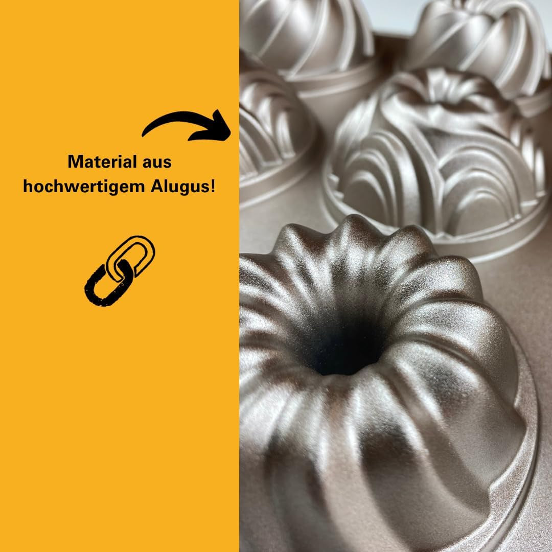 Birkmann, Contoura, Gugelhupfblech Violet, Backform Aus Aluguss, Mit Antihaftbeschichtung Und Rezept, 887077 Formy a plechy na pečení Naty Shop