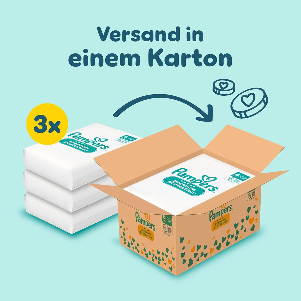 Pampers Premium Protection, velikost 6, 144 plen, 13kg-18kg, naše #1 ochrana kůže a protečení