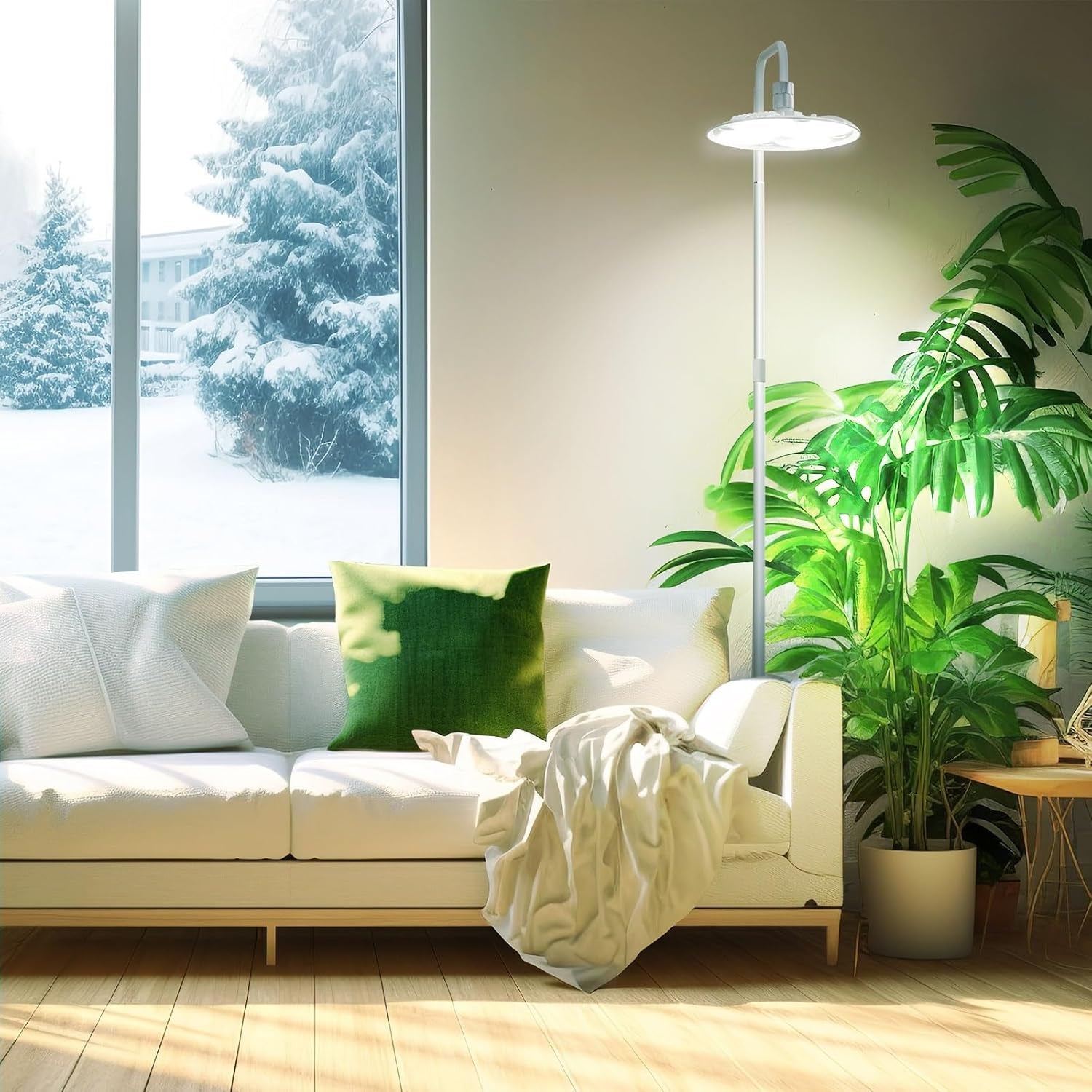 SANSI Full Spectrum LED lampa na rostliny 125W stmívatelné světlo s dálkovým ovládáním pro růst rostlin Nastavitelná výška 120-180cm Časovač 4/8/12 hodin 4 úrovně jasu