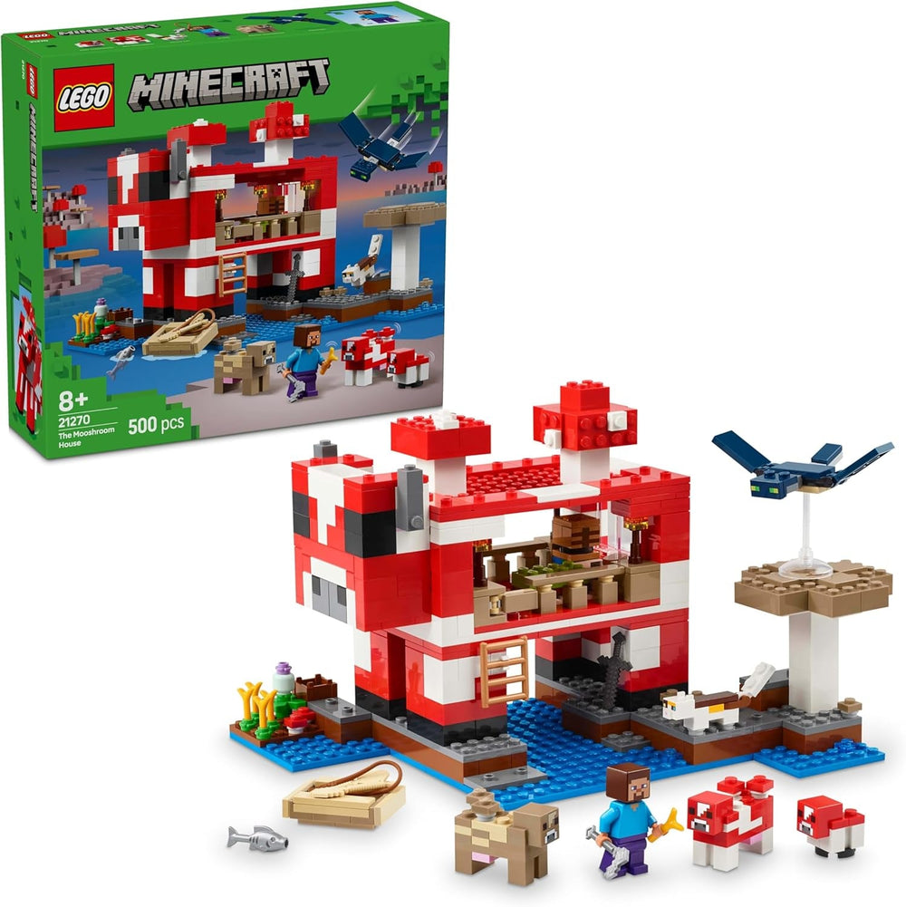 LEGO Minecraft The Mushroom Cow House Videohra Stavebnice Hračka Mushroom Land Model s minifigurkami Steve a další postavy Hrací sada pro chlapce a dívky 8 let 21270 Stavebnice Besuche den LEGO-Store Výchozí název