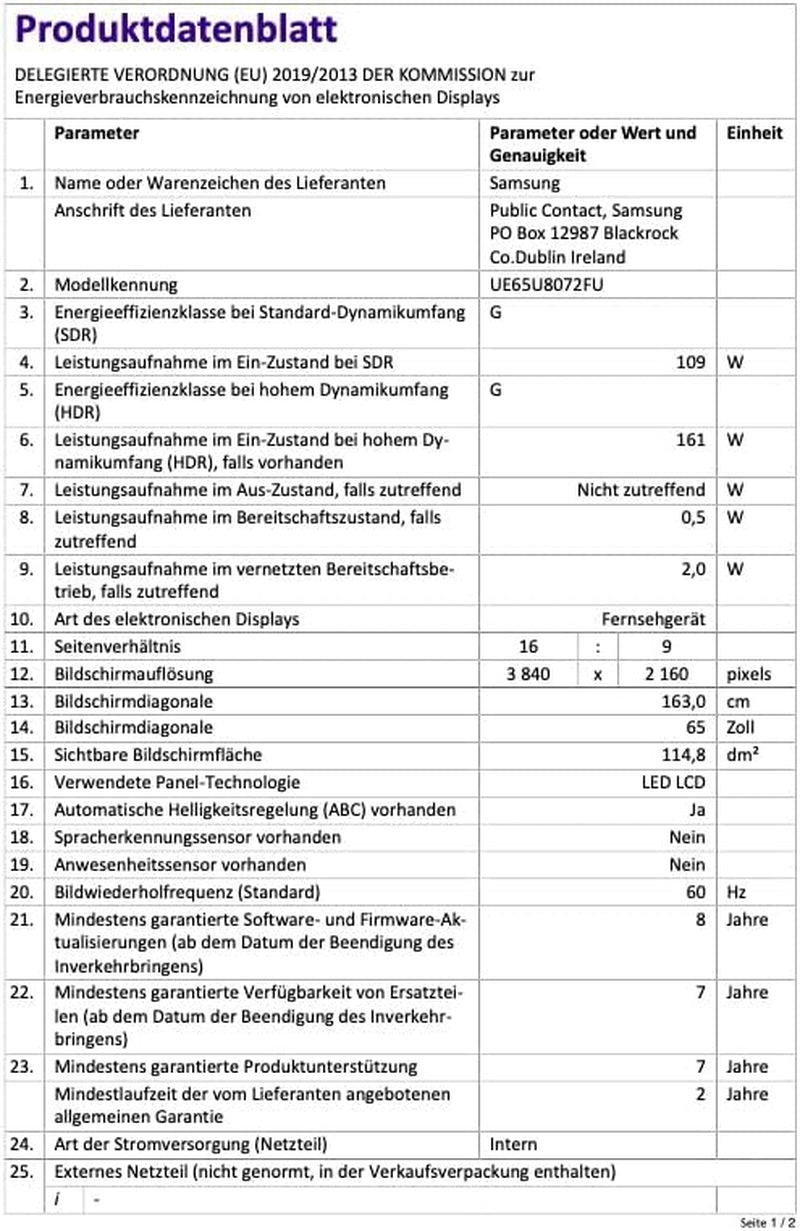 Televizor LED Samsung Crystal UHD 4K U80F de 65 de inci (163 cm), procesor Crystal 4K, design MetalStream, SmartThings, securitate Knox, hub de gaming, upscaling AI, gratuit... [Versiune maghiară]
