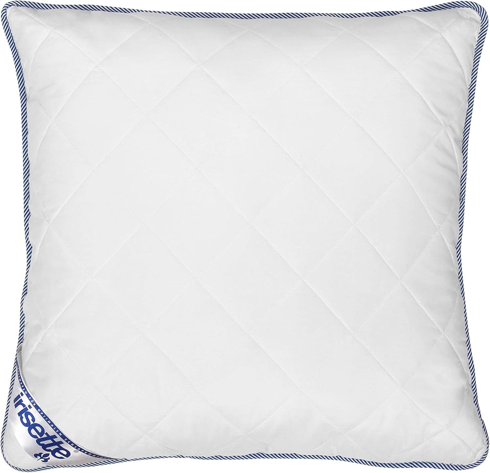 Pernă Irisette Body Contour 80X80 Cm cu husă detașabilă din microfibră moale, lavabilă până la 60°C, alb/albastru, certificată Oeko-Tex, produsă conform standardului de calitate german Perne standard Naty Shop 80 X 80 Cm 1